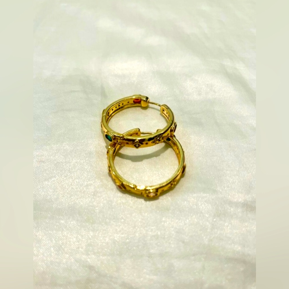 5 for/$25 Rhinestone hoop earring - Picture 2 of 3